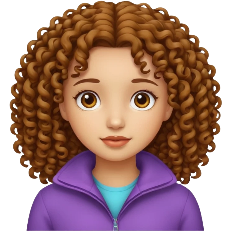 Curly hair light skin girl emoji