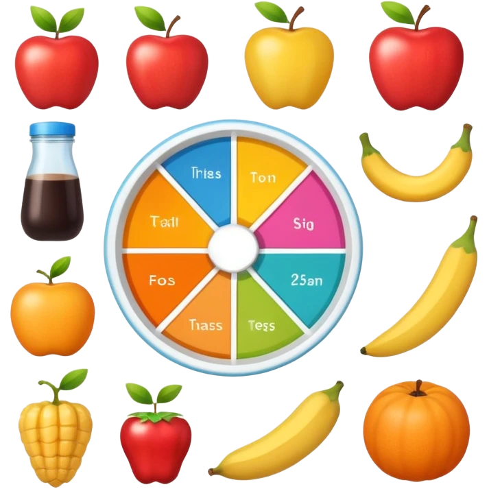 mach mir ein grafik für ein system von alltag ernährung und sport emoji