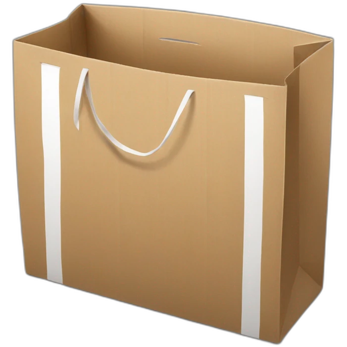 Cardboard bag with white stripes emoji