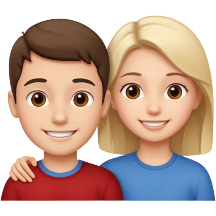 Boy and girl together close relationship cute emoji
