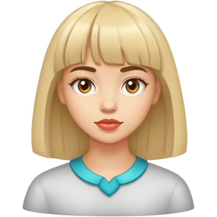 a girl with bangs clean type girl emoji