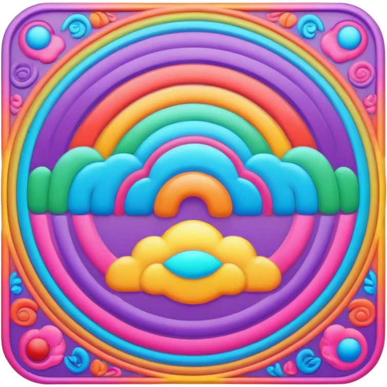 Psychedelic colored Border line emoji