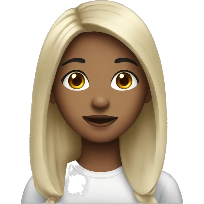 black haired girl portrait emoji