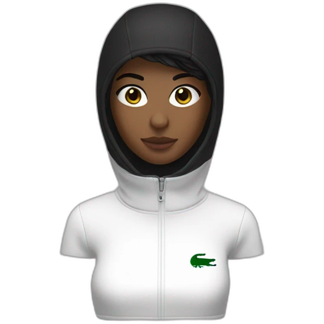 Lacoste black balaclava brunette girl emoji