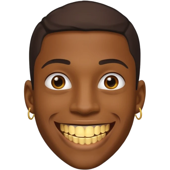 Black young guy with a grillz in jer tooth emoji