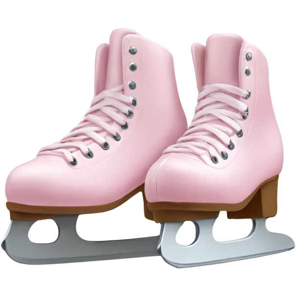 a pair of light pink ice skates emoji