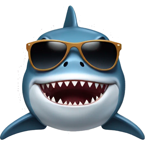 Shark with sunglasses  emoji