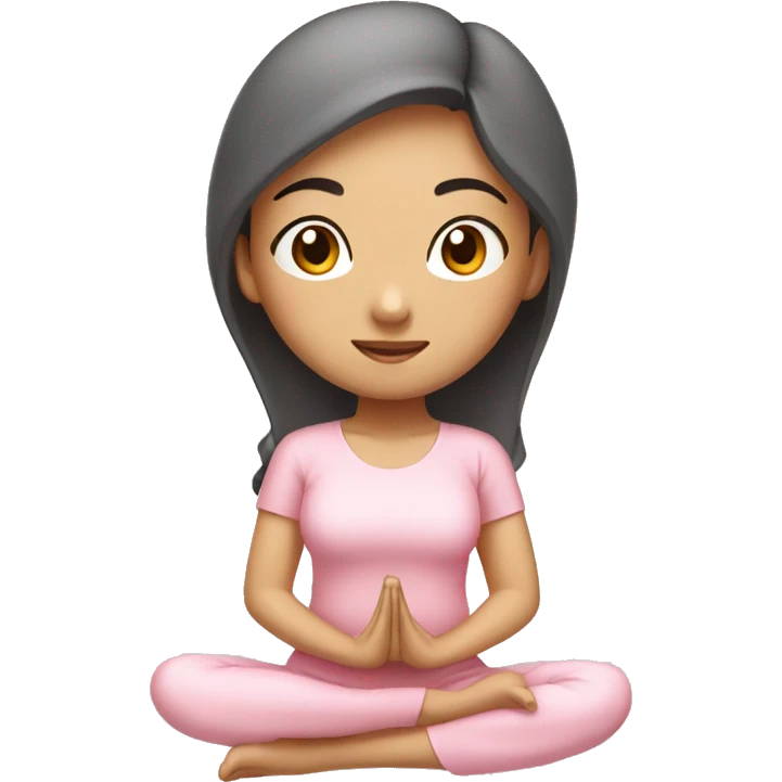 asian yoga girl light pink clothes  emoji
