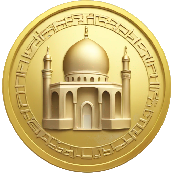 gold coin with mosque symbol emoji