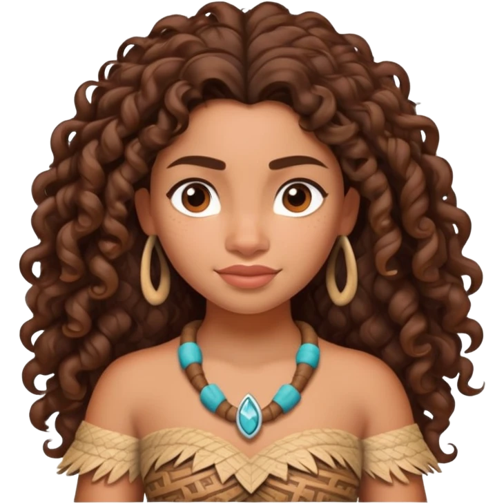 Moana Polynesian princess with curly hair emoji