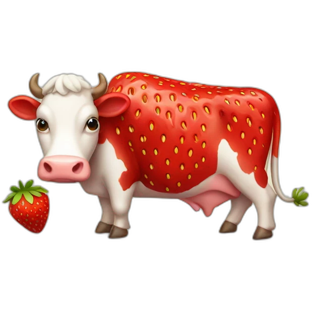 Strawberry cow emoji