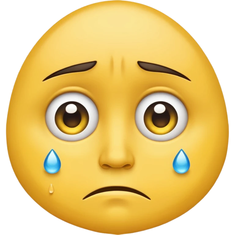Yellow face emoji with sad eyes emoji