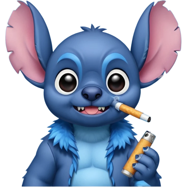 Stitch qui fume emoji