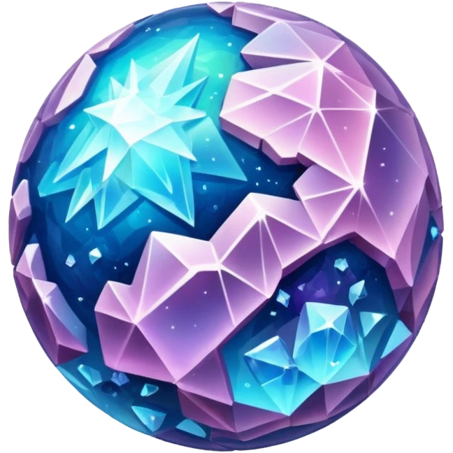 Crystal Planet, surface covered in glowing crystals. emoji