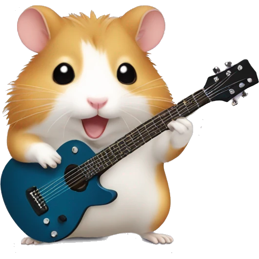 Hamster with guitar djungarian emoji