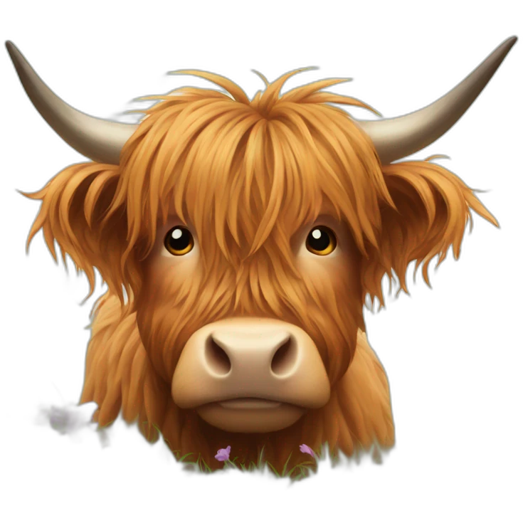 Highland cow with trefle emoji
