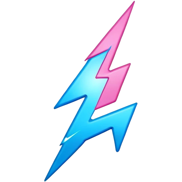 Blue and pink lightning emoji
