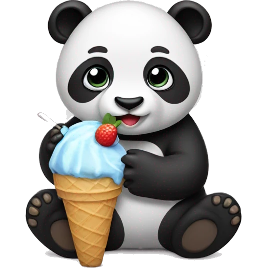 Panda eating ice cream emoji