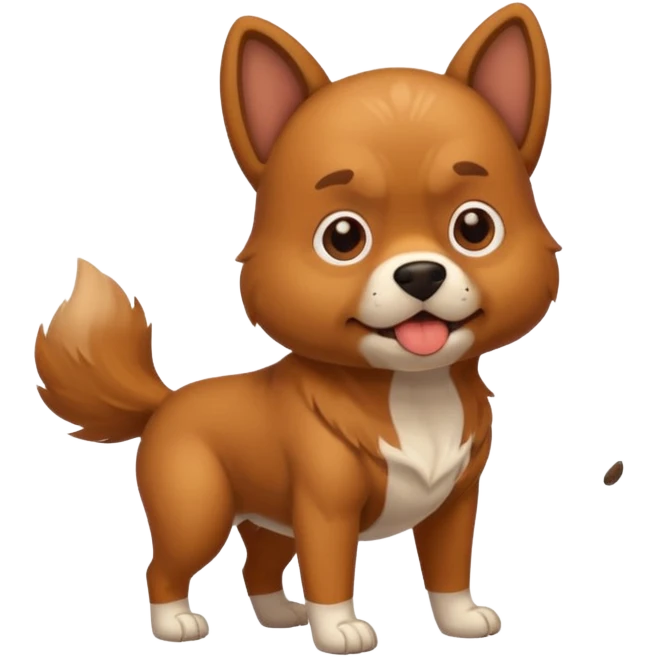 Dog pooping emoji