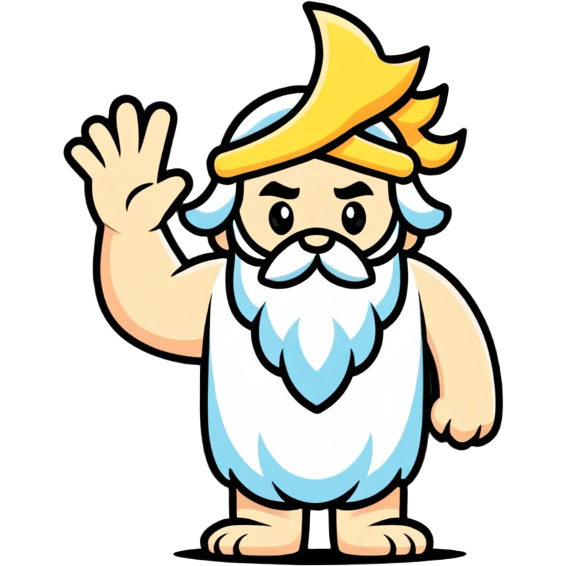 Zeus raising a wave emoji