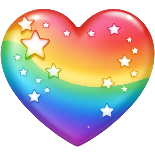 heart with rainbow gradient and stars emoji