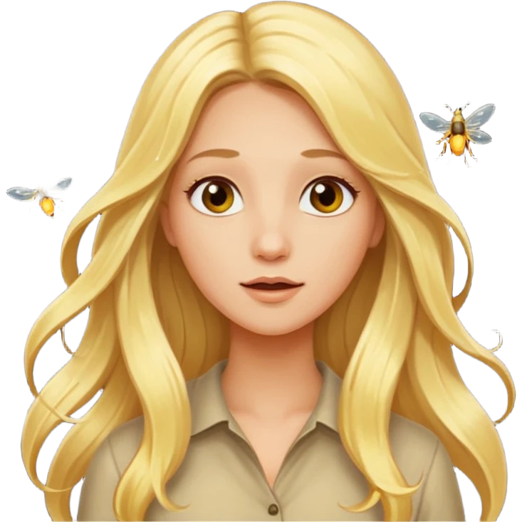Hot blonde chasing a fire fly with “oh look a firefly” emoji