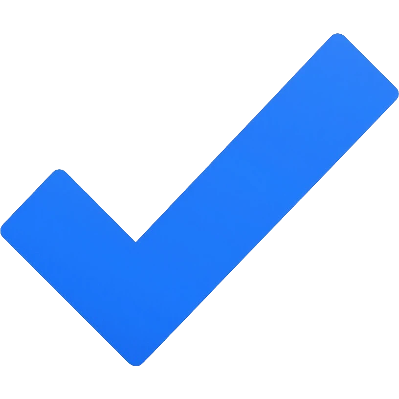 Blue verification checkmark tick emoji