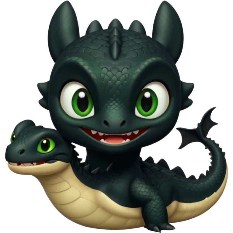 Toothless face from how to train your Dragon emoji