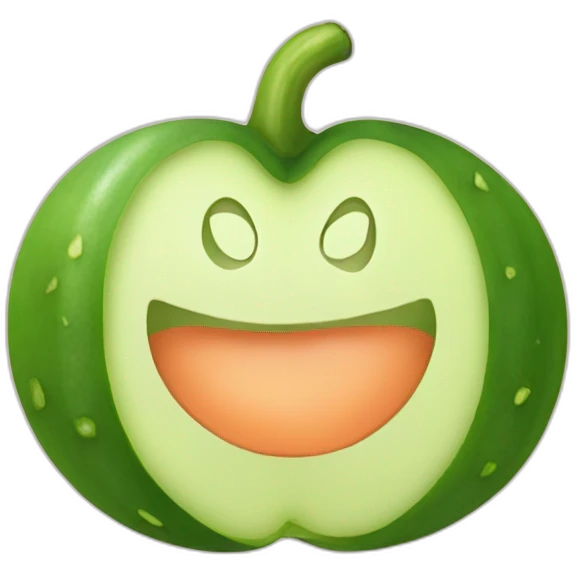 Cucumber into a peach emoji