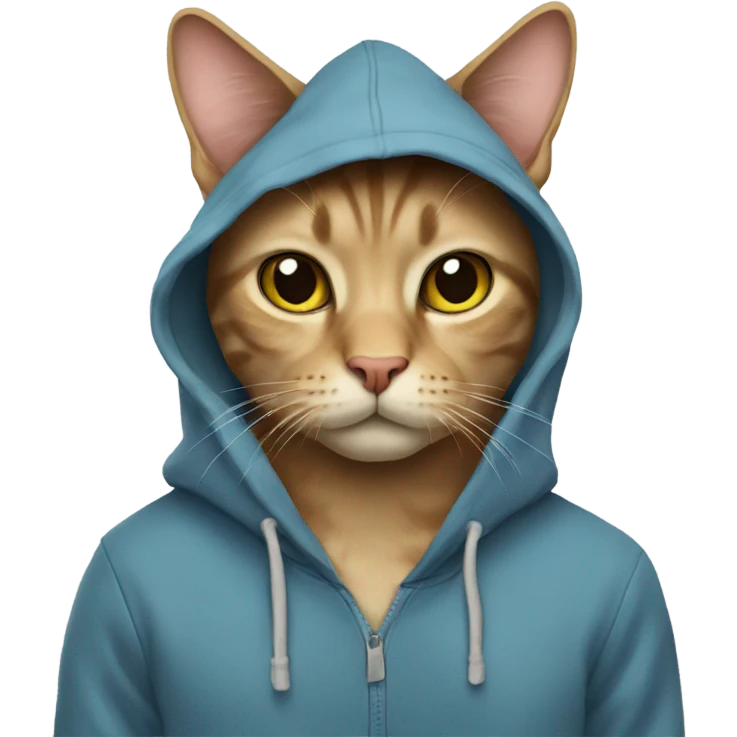 Cat wearing a hoodie emoji