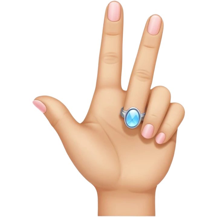 Thumb pointer and middle finger up ring and pinkie finger down emoji emoji