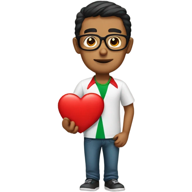 mexican man with glasses holding heart  emoji