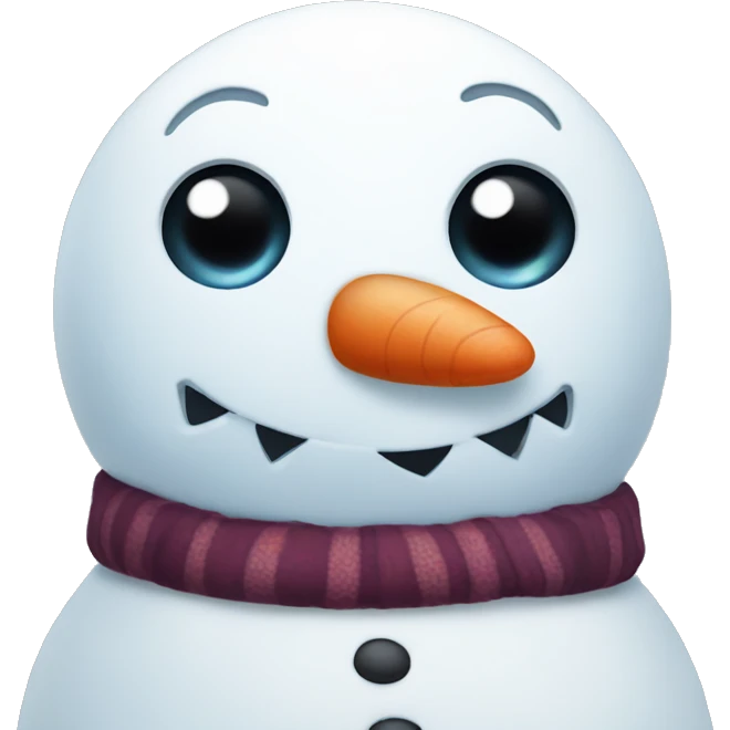 Snowman with eyes that are heart emoji