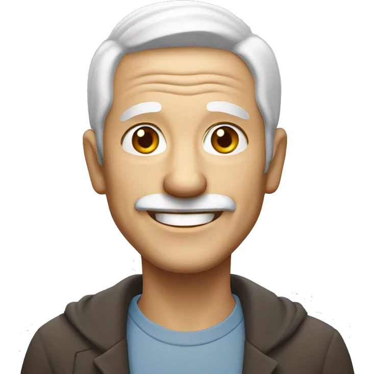 smiling old man with white hair emoji