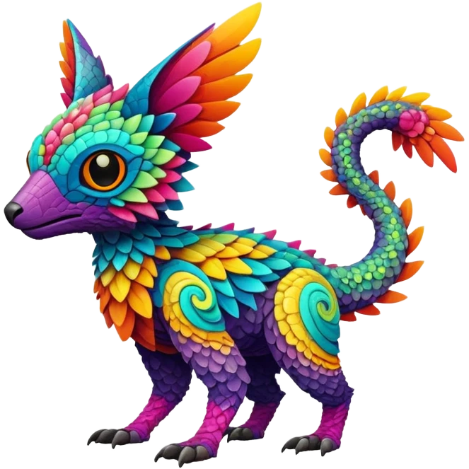 modern colorful Fakémon-Trico-creature (full body) emoji