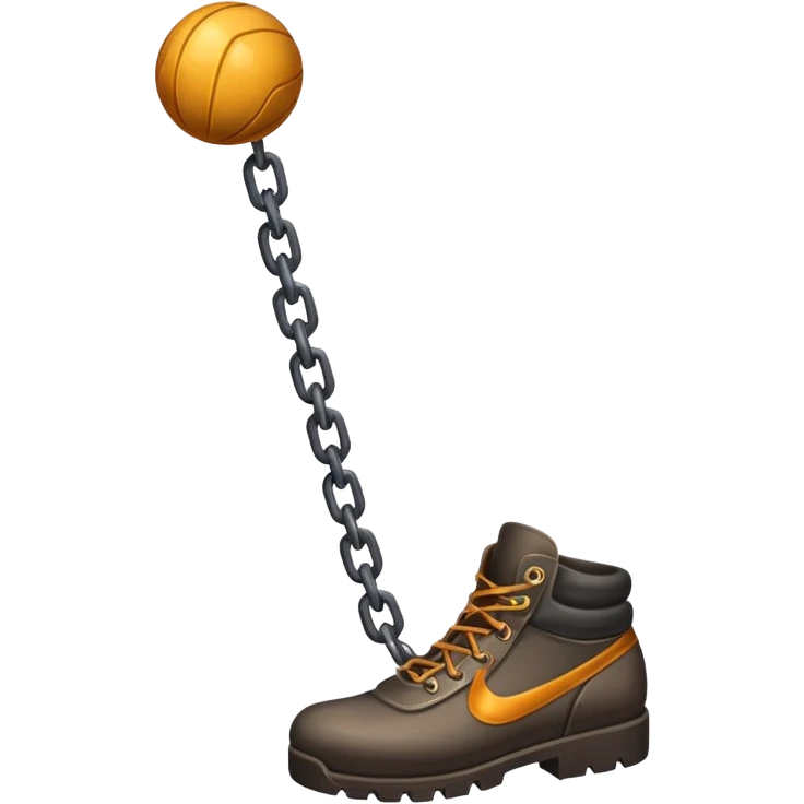 prisoner chain with ball attached to the leg ankle emoji