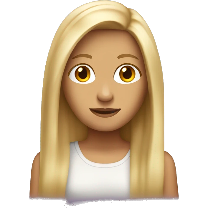 blond long straight haired woman tanned and beautiful emoji emoji