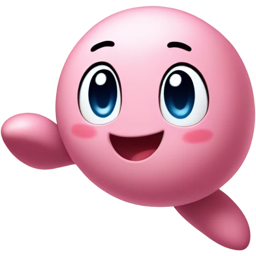 cute classic Kirby jumping emoji