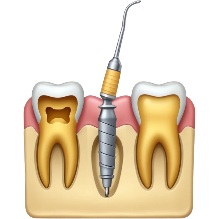 endodoncia dental con lima en la pulpaç emoji