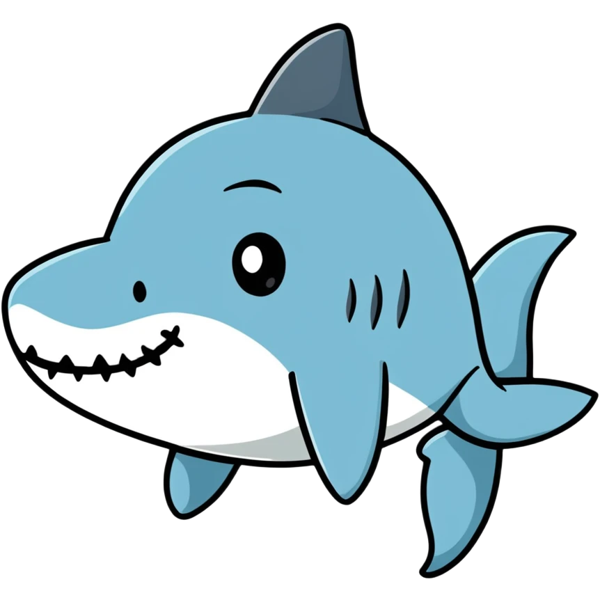 cartoonish sticker of a shark with a top hat emoji