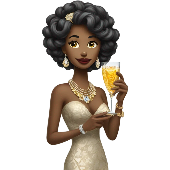 Rich lady with a drink emoji