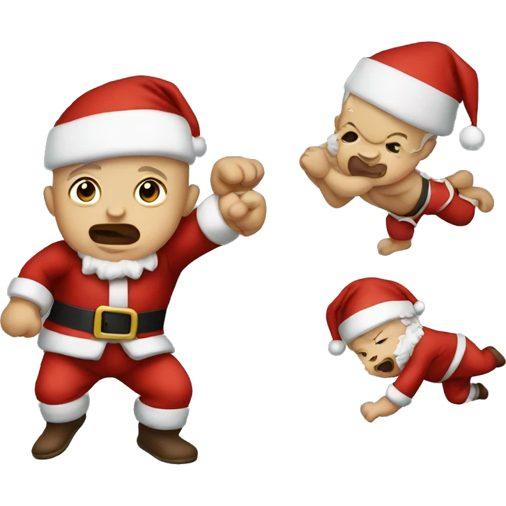 Baby fighting Santa  emoji