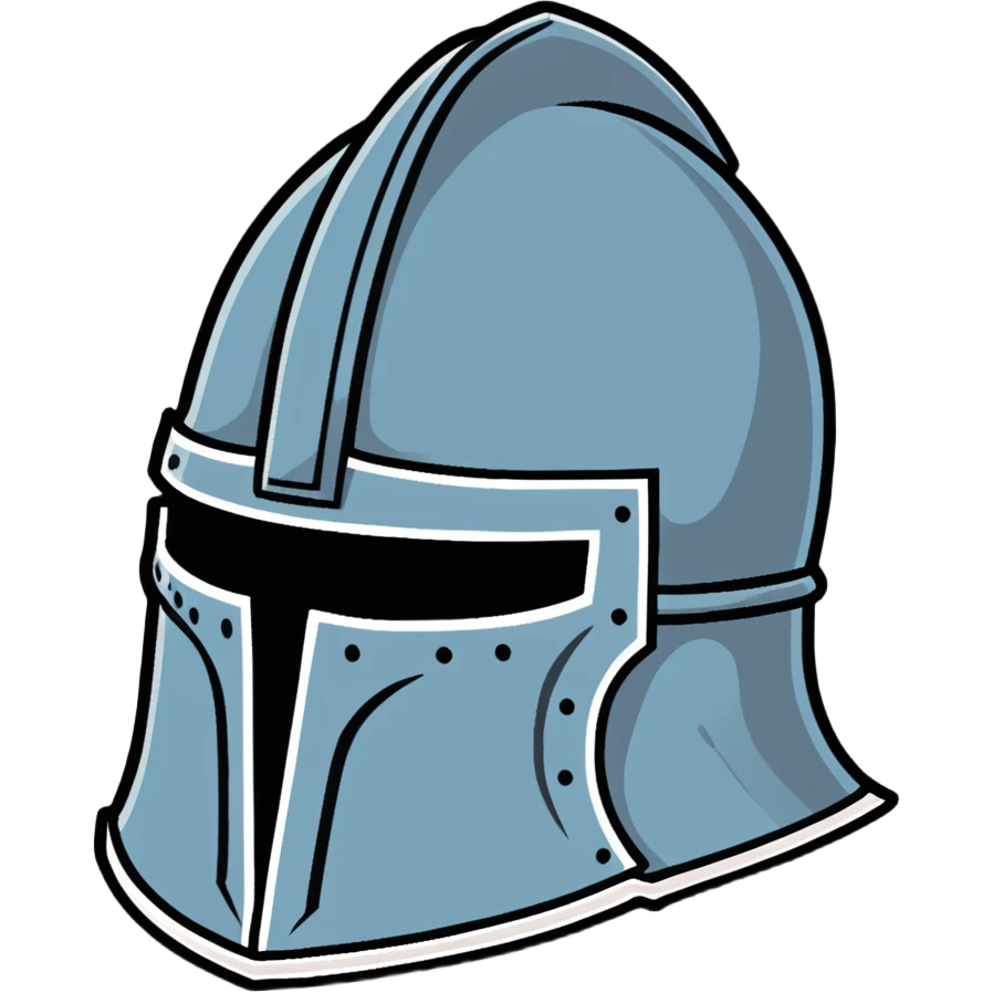 antique medieval helmet with light rust and battle-worn appearance emoji