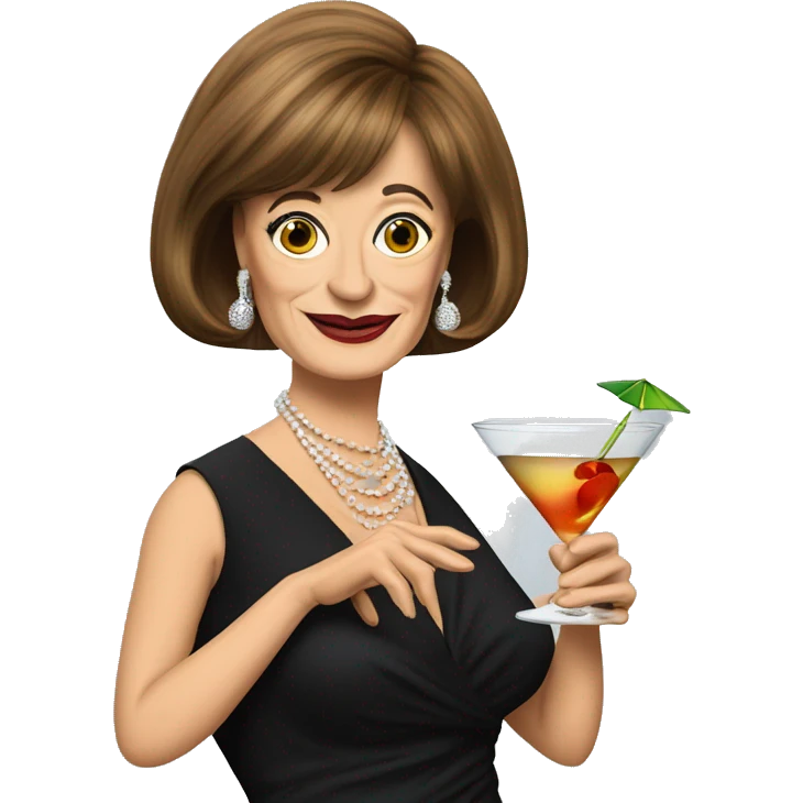 Patti Lupone holding a martini glass emoji