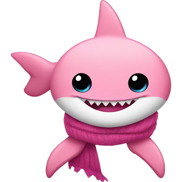 pink shark in a scarf emoji