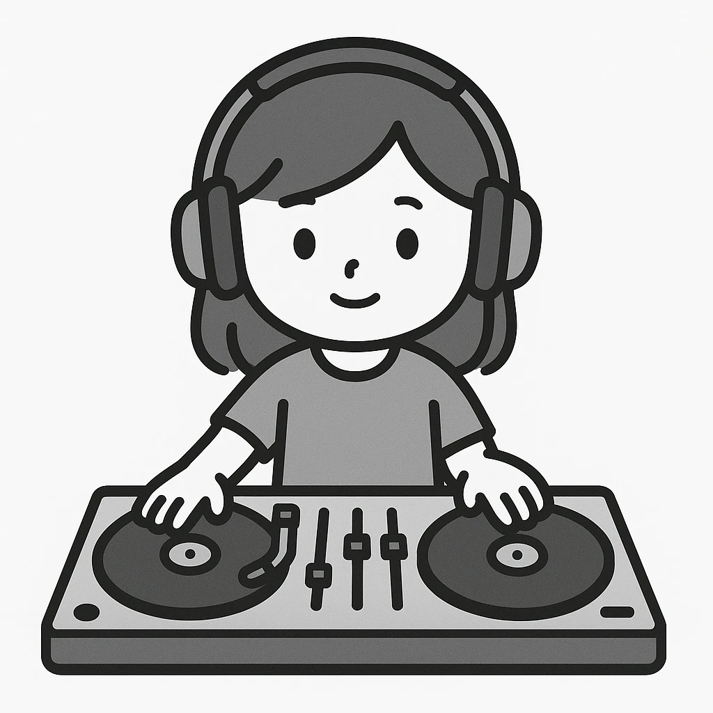 girl playing DJ set emoji
