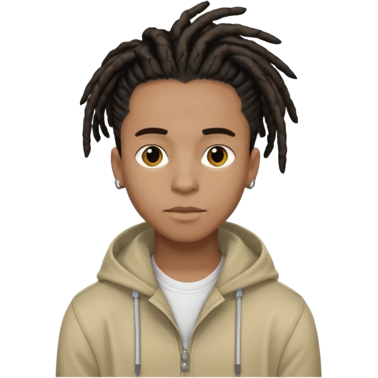 Summrs the rapper, young Black man with short dreadlocks, stylish streetwear, confident expression, inspired by his real-life appearance emoji