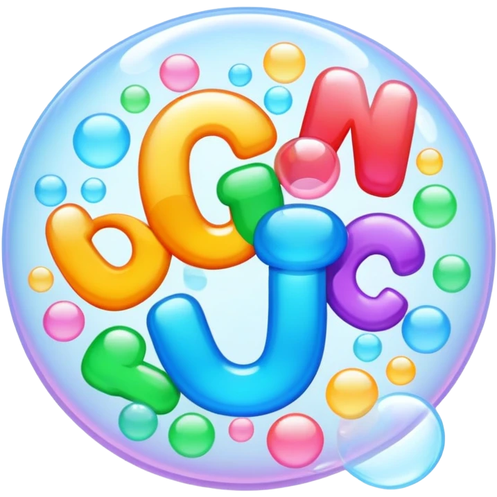 Word facts with bubble letters  emoji