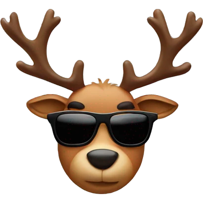 Reindeer with sunglasses emoji