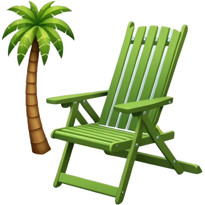 silla de playa y palmeras  emoji